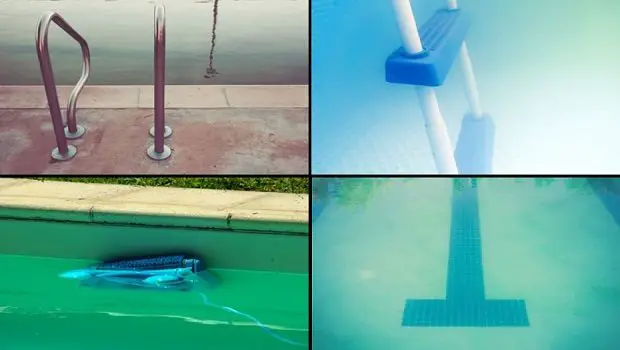 Cloudy water of swimming pool