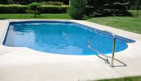 Open inground swimming pool